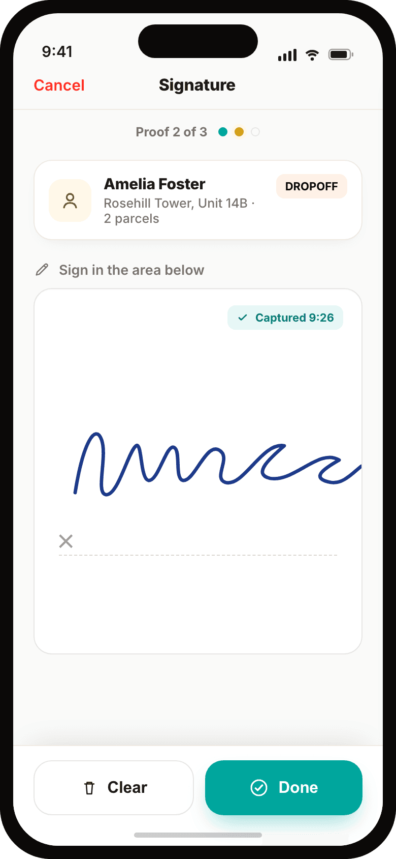 Cooriroo driver app — Proof of Delivery